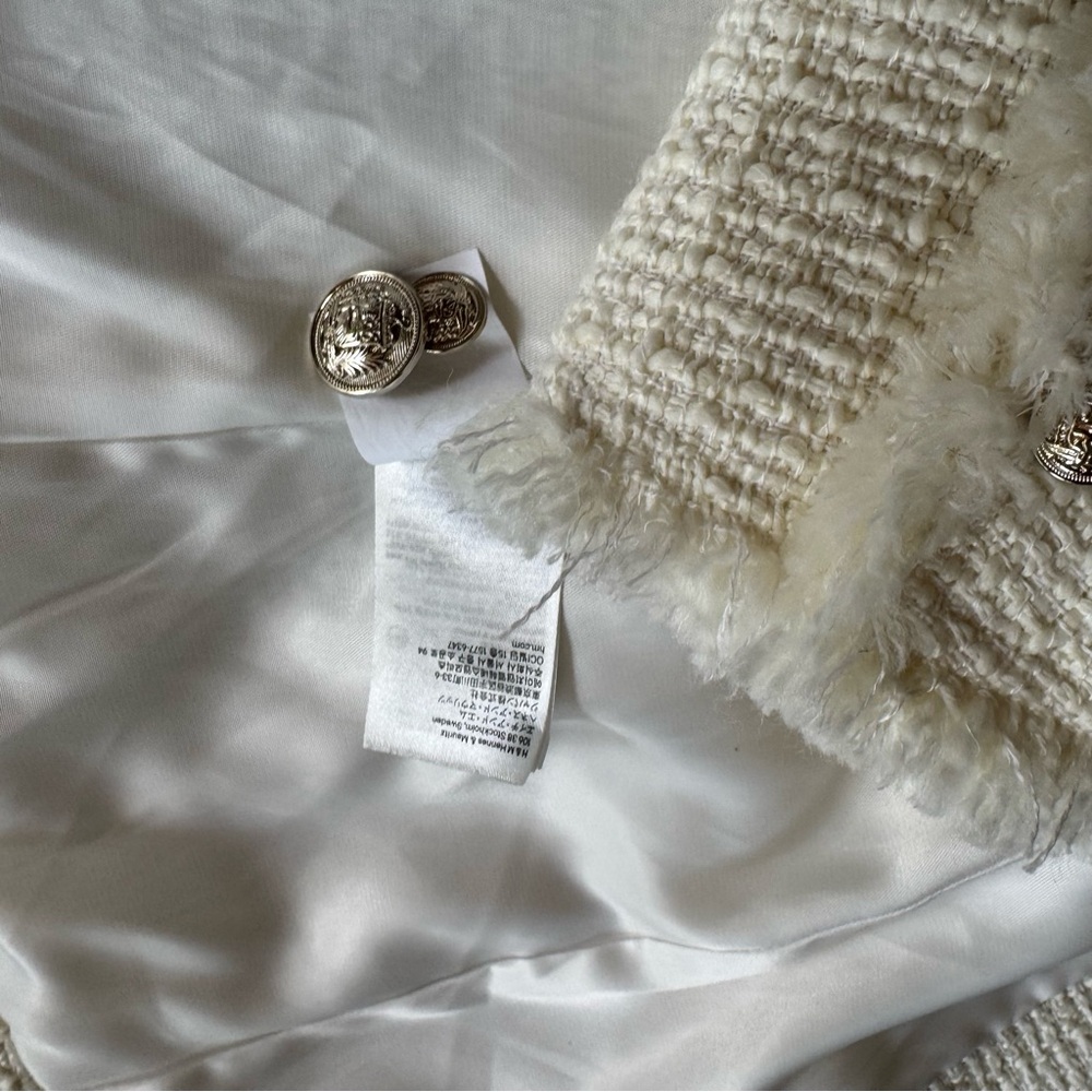 Cream Textured Jacket H&M New Without Tags Size XS - Picture 9 of 16